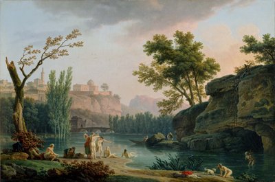 Sommerabend, Landschaft in Italien von Claude Joseph Vernet